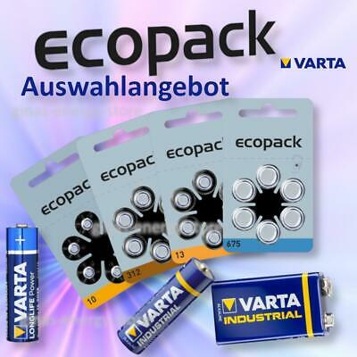 60 Varta Ecopack Hörgerätbatterien Hörgerätebatterien Hörgerät Typ 10-13-312-675