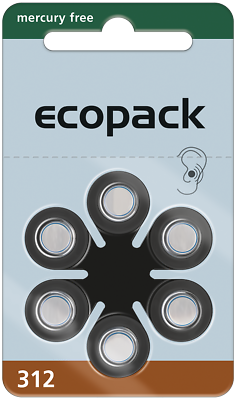 Varta Ecopack Typ 312 (pr 41) 30,60 Hörgerätebatterien (hearing Aid) Neu
