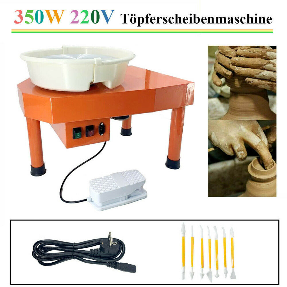 30cm Elektrische Töpferscheibe Maschine Mit Fußpedal&abnehmbarer Schale(orange)